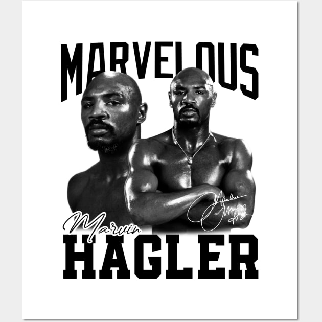 Marvelous Marvin Hagler Boxing Legend Signature Vintage Retro 80s 90s Bootleg Rap Style Wall Art by CarDE